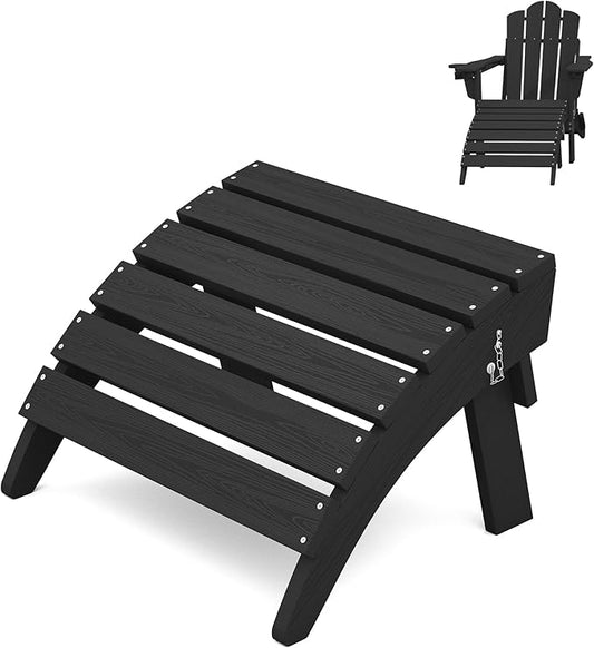 KINGYES Folding HDPE Adirondack Chairs Ottoman