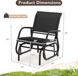 Giantex Swing Glider Chair W/Study Metal Frame Comfortable Patio Chair Love-Seat for Garden, Porch, Backyard, Poolside - Photo 3