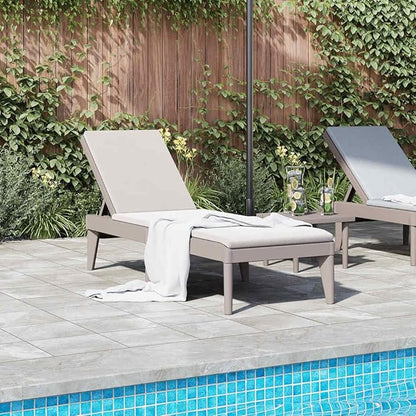 Brown Adjustable Single Pool Lounge Chair, 73.2x23.6x11.4in UV-Resistant Textured Woven Polypropylene Outdoor Chaise Lounge for Garden, Patio, Terrace, Camping and Reading