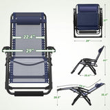 ZENPETIO 29In XL Zero Gravity Chair w/Cushion, Zero Gravity Recliner Lounge Chair for Indoor and Outdoor - Photo 3