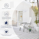 Plawdlik Folding Adirondack Chair Set of 6 with Cup Holder, Wooden Textured - Photo 5