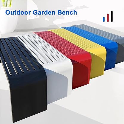 Outdoor Patio Bench, Park Bench Outdoor Bench Metal Bench Backless Benches, 660Lbs Weight Capacity, for Porch, Garden, Park, Backyard(Red,100x40x45CM)