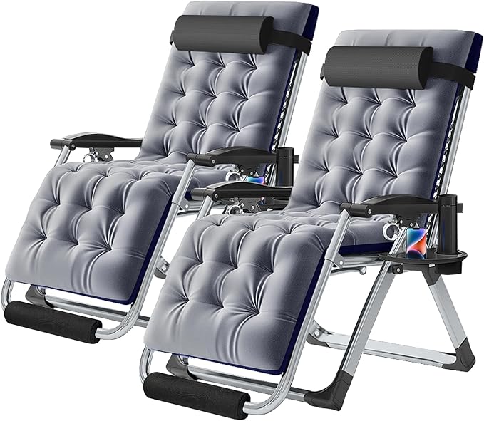 NAIZEA Widened Zero Gravity Chair 29" XL, Oversized Outdoor Lounge Chairs - Photo 1