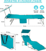 #WEJOY 3 in 1 Tanning Chair with Face Hole & Canopy - Photo 2