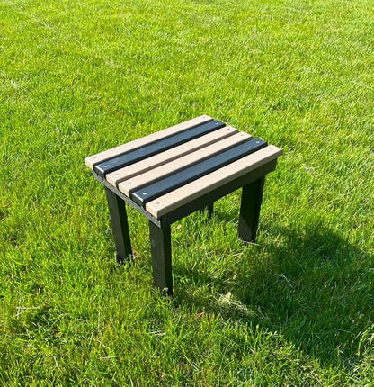 Poly Outdoor Side Table - Premium Quality | Affordable Price - Amish Handcrafted in The USA - 20-Year Warranty - All-Weather Resistant & Maintenance Free (Weathered Wood/Black)