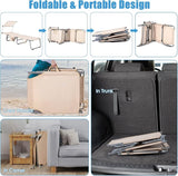 GYMAX Tanning Chair, Beach Lounge Chair with Canopy Sunshade, Carry Handle & Pocket - Photo 6
