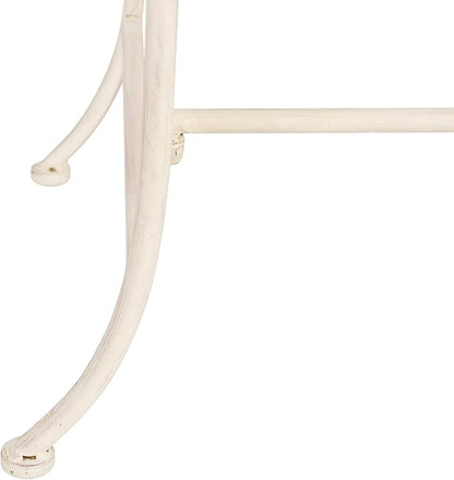 Safavieh PAT5016A Collection Arona Antique White Wrought Iron 51" Outdoor Garden Bench