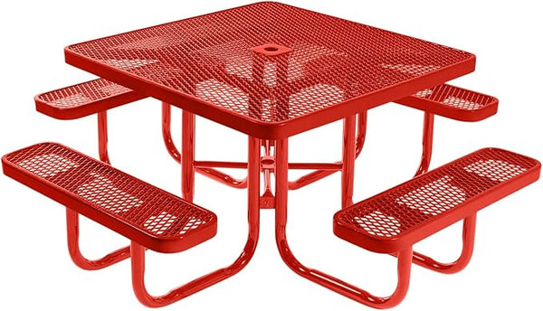 COATEDOUTDOORFURNITURE Heavy-Duty Portable Outdoor Picnic Table with Umbrella Hole - Photo 1