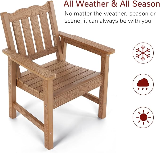Stoog HIPS Outdoor Patio Dining Set, 4-Piece All-Weather Garden Bench, Chairs and Table Set - Photo 7