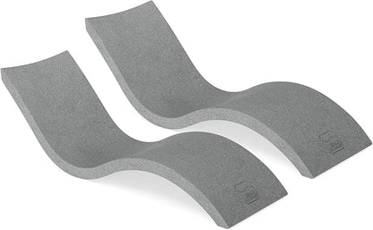 Ledge Lounger - Signature Chaise - Inside Pool & Sun Shelf Lounge Chair - Designed for Shallow Shelves Up to 9” - Compatible with All Pool Types - Poolside & Sun Deck Tanning - Set of 2 - Granite Grey