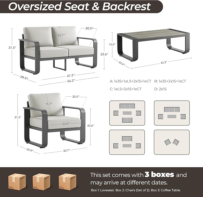 CHITA Outdoor Furniture Set 4 Piece - Photo 6