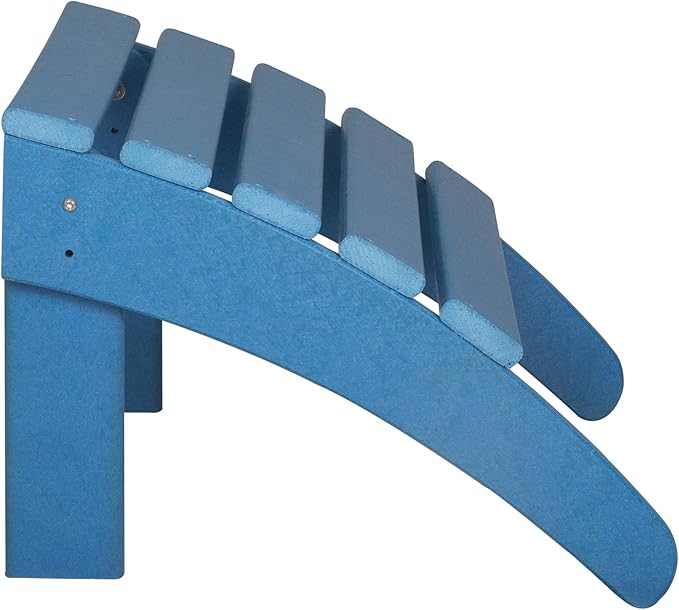 WestinTrends Outdoor Patio Adirondack Ottoman Foot Rest, All Weather Poly Lumber Foot Stool for Adirondack Chair, Widely Used for Outside Porch Pool Lawn Backyard, Pacific Blue