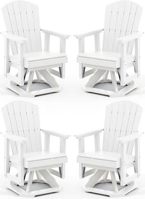 SERWALL Adirondack Swivel Glider Chair, HDPE Glider Set of 4 for Outdoor, All-Weather Glider Chair for Porch, Balcony - Photo 1