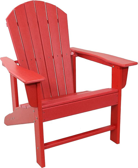 Sunnydaze All-Weather Upright Adirondack Chair - for Patio or Yard - 300-Pound Capacity - 38.25-Inch - Red