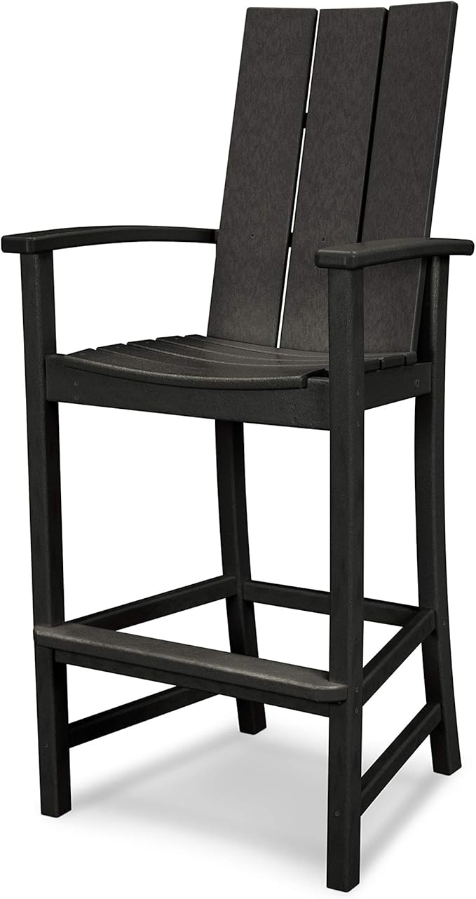 POLYWOOD® Modern Adirondack Bar Chair, Black