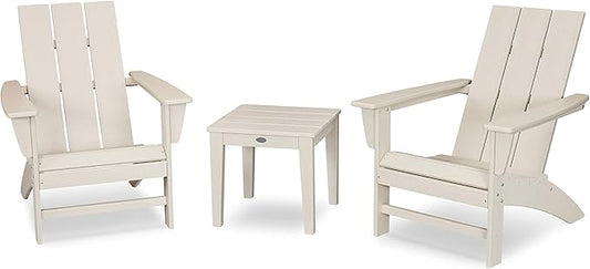POLYWOOD Modern 3-Piece Adirondack Chair Set with End Table