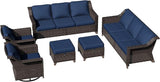 6 Pieces Patio Conversation Furniture Set - 2 Sofas, 2 Swivel Chairs, 2 Ottomansm - Photo 7