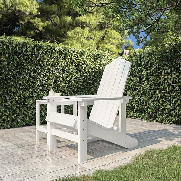 White Adirondack Chair High Density Polyethylene HDPE Outdoor Furniture with Wide Armrests for Patio Garden Balcony - Photo 1