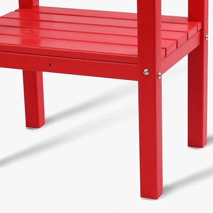WestinTrends Malibu 36" Outdoor Adirondack HDPE 2-Tier Patio Side Table, Red