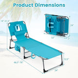 Giantex Face Down Tanning Chair, Folding Beach Lounge Chair w/ 4-Position Adjustable Backrest - Photo 3