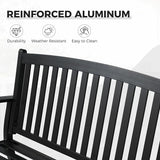 Grand patio 52" Farmhouse Outdoor Bench, Garden Benches with Anti-Rust Aluminum Powder Coated Frame - Photo 5