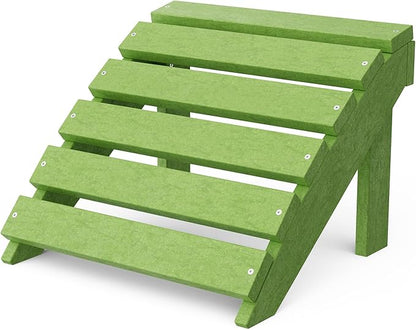 Wildridge Classic Footrest, Lime Green - Outdoor Weather Resistant HDPE Ottoman for Adirondack Chair