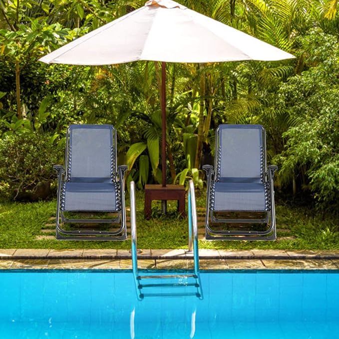 Goplus Oversized Zero Gravity Chair, XL-Extended Version, Outdoor Recliner w/Cup Holder & Detachable Headrest - Photo 2