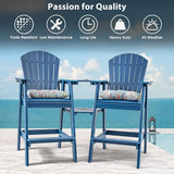 Sundale Outdoor Tall Adirondack Bar Set, Patio Umbrella Table and Bar Chairs Set of 2 - Photo 7