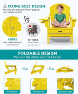 SERWALL Foldable Adirondack Chair Set of 2 - Photo 4
