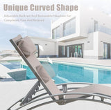 Domi Outdoor Chaise Lounge Set of 2 Patio Recliner Chairs with Adjustable Backrest and Removable Pillow for - Photo 7