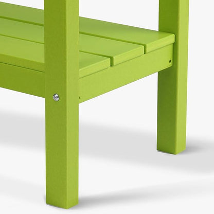 WestinTrends Malibu 55" Outdoor Patio HDPE Adirondack 2-Tier Shelf Console Table, Lime