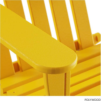 POLYWOOD AD5030LE Classic Folding Adirondack Chair, Lemon