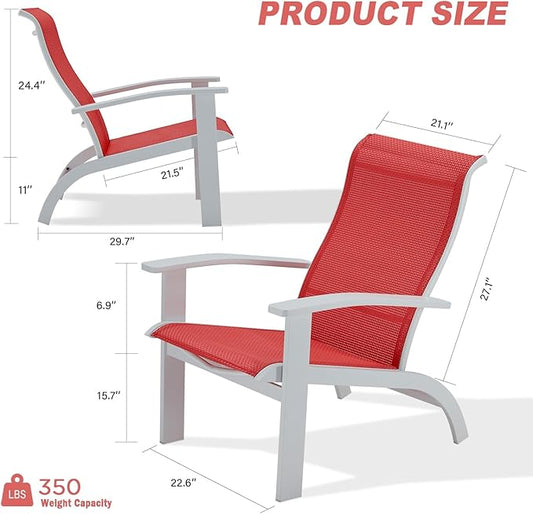 DIFY Patio Adirondack Chair Set of 2,Outdoor Adirondack Chair Weather Resistant for Backyard,Pool Deck and Beach,Red
