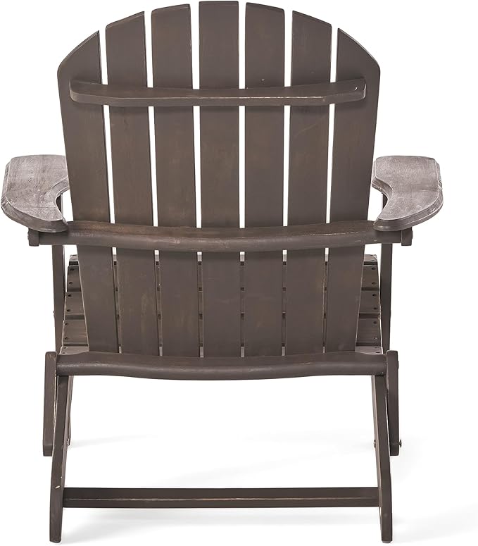 Christopher Knight Home Hanlee Folding Wood Adirondack Chairs, 2-Pcs Set, Grey Finish