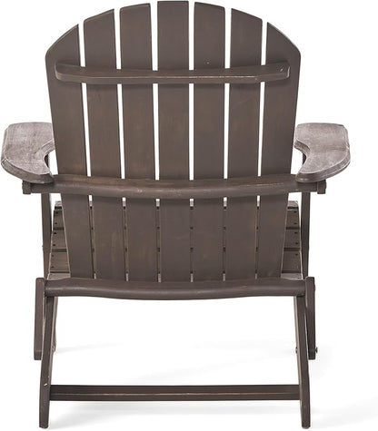 Christopher Knight Home Hanlee Folding Wood Adirondack Chairs, 2-Pcs Set, Grey Finish