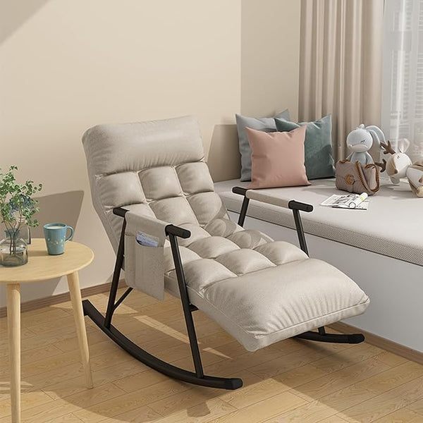 Bedroom rocking chair with cushion, Modern Comfortable Sofa Lounger, outdoor garden lounge chair with armrests - Photo 1