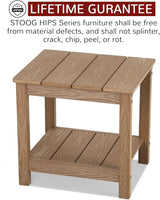 Stoog Outdoor Side Table, Weather Resistant 2-Tier Rectangle Patio End Table, Easy Maintenance, Teak - Photo 3