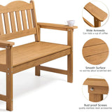 ONBRILL Outdoor Bench, 2-Person Poly Lumber Garden Bench with 800 lbs Weight Capacity - Photo 5