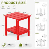 Outdoor Side Table HDPE Small Outdoor End Table Patio Side Tables Square for Backyard Pool Porch Balcony Double Layer - Photo 3