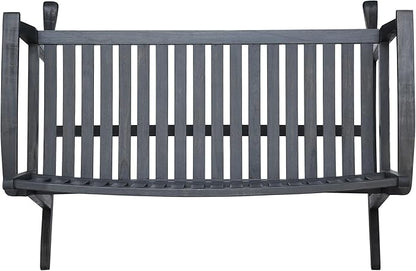 Patio Rocking Loveseat, 2 Person Outdoor Rocker Bench, Acacia Wood Patio Rocking Loveseat with Armrests, Slatted Seat & Backrest, Porch Rocking Bench for Backyard, Garden-156