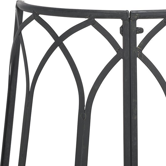SAFAVIEH Outdoor Collection Abia Victorian Antique Black Semicircle Tree Bench - Photo 6