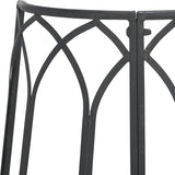 SAFAVIEH Outdoor Collection Abia Victorian Antique Black Semicircle Tree Bench - Photo 6