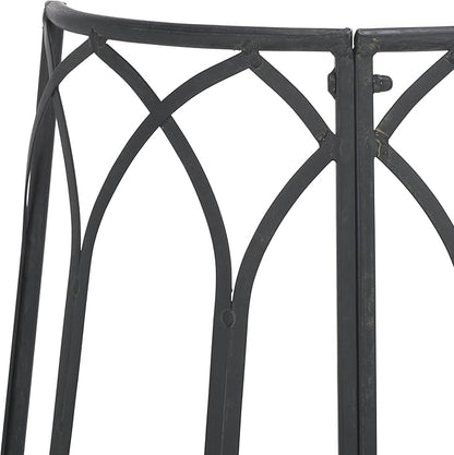SAFAVIEH Outdoor Collection Abia Victorian Antique Black Semicircle Tree Bench