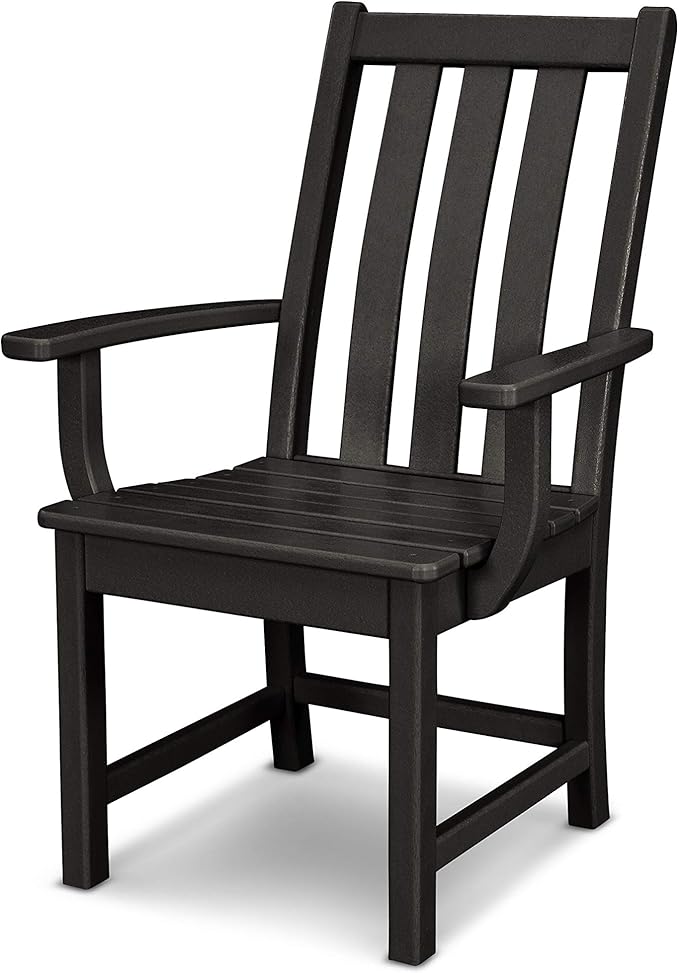 POLYWOOD Vineyard Dining Arm Chair (Black)