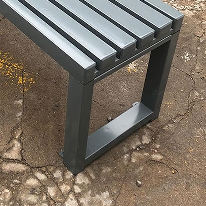 Outdoor Metal Garden Bench - Weatherproof Cast Iron with Sturdy Iron Frame for Patio and Park Use