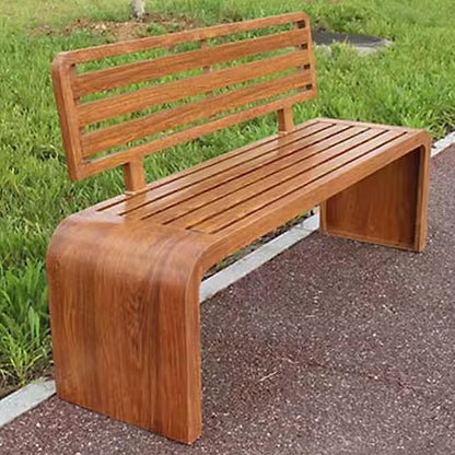 Metal Garden Benches for Outdoors, Multiperson Outdoor Benches Weatherproof, Slatted Design with Backrest for Garden, Balcony, Porch, Park(Brown,150x40x80 cm/59x16x31 in)
