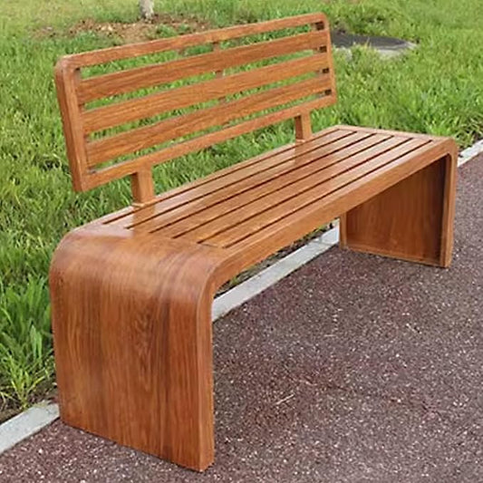 Metal Garden Benches for Outdoors, Multiperson Outdoor Benches Weatherproof, Slatted Design with Backrest for Garden, Balcony, Porch, Park(Brown,100x40x80 cm/39x16x31 in)