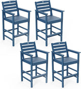 Patio Bar Table, Adirondack Chairs and Table 4 Pieces Set, Bar Height Chairs Set of 4, Outdoor Bar Stools Set - Photo 1