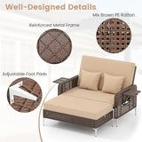 Tangkula Patio Rattan Daybed with 4-Level Adjustable Backrest - Photo 9