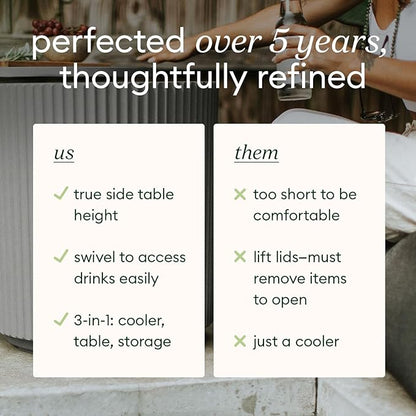 Veradek Outdoor Cooler Side Table - 2 in 1 - Designed for use as Outdoor Side Table, Patio Decor and Ice Chest